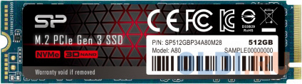  SSD  Silicon Power P34A80 512 Gb PCI-E 3.0 x4   
