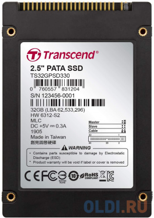    SSD 2.5&quot; 32 Gb Transcend PSD330 Read 120Mb/s Write 75Mb/s MLC TS32GPSD330  