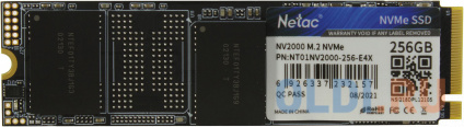    SSD M.2 Netac 256Gb NV2000 Series &lt;NT01NV2000-256-E4X&gt; Retail (PCI-E 3.1 x4, up to 2500/1000MBs, 3D NAND, 150TBW, NVMe 1.4, 2280mm)  