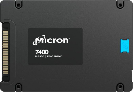  Micron 7400 MAX, 1600GB, SSD, U.3, NVMe, PCIe 4.0 x4, 3D TLC, R/W 6500/2200MB/s, IOPs 430 000/224 000, 8700TBW, DWPD 3 (5 )  