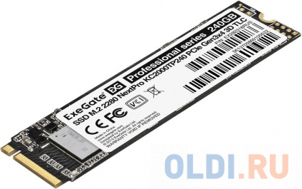  ExeGate SSD M.2 2280 240GB ExeGate NextPro KC2000TP240 (PCIe Gen3x4, NVMe, 22x80mm, 3D TLC) [EX282318RUS]  