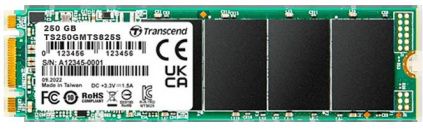    SSD M.2 Transcend 250Gb MTS825 &lt;TS250GMTS825S&gt; (SATA3, up to 500/330MBs, 3D NAND, 90TBW, 22x80mm)   