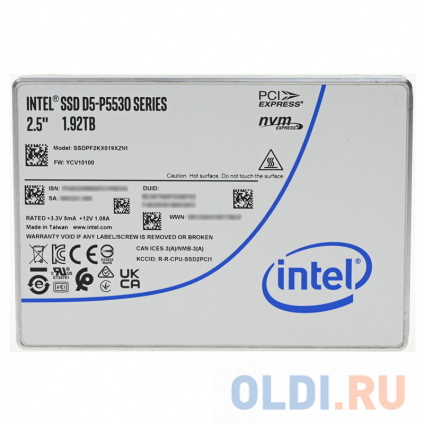  Intel SSD D5-P5530 Series (1.92TB, 2.5in PCIe 4.0 x4, TLC)  