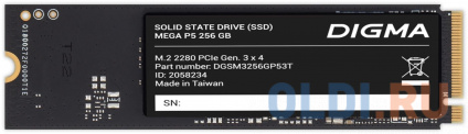   SSD Digma PCIe 3.0 x4 256GB DGSM3256GP53T Mega P5 M.2 2280  