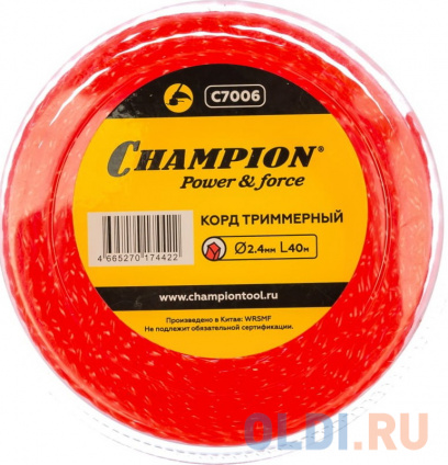  CHAMPION  . Twisted Square 2.4* 40 ( ) C7006   