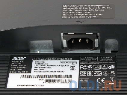   Acer K222HQLBD 22" Glossy Black  