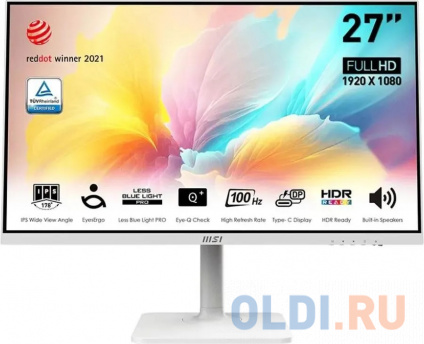   27&amp;quot; MSI Modern MD2712PW White (IPS, 1920x1080, HDMI+Type C, 1 ms, 178/178, 300 cd/m, 1000:1 (100M:1), 100Hz)  