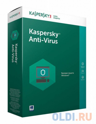    Kaspersky Anti-Virus Russian Edition. 2-Desktop 1 year Base Box (KL1171RBBFS)  