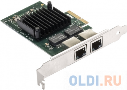    ExeGate EXE-I350-T2V2 (PCI-E x4 v2.1,  2xRJ45 (), 10/100/1000Mbps, Gigabit NIC Intel Chipset NHI350AM2)   