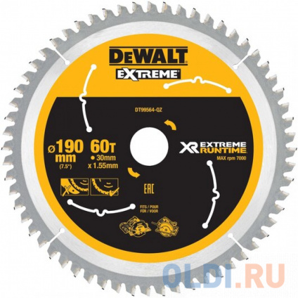    XR 190mm x 30mm 60T CSB DT99564-QZ DeWALT  