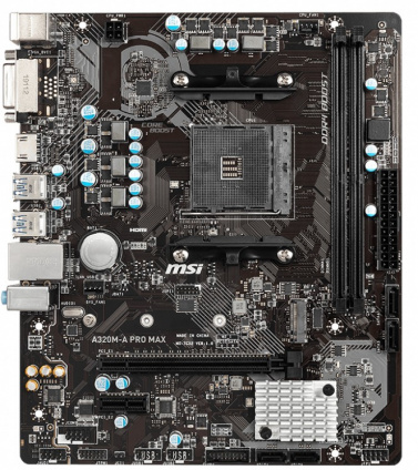    MSI A320M-A PRO MAX Socket AM4 AMD A320 2xDDR4 1xPCI-E 16x 1xPCI-E 1x 4 mATX Retail  
