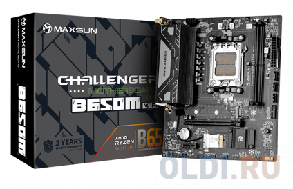    MAXSUN MS-Challenger B650M WIFI, AM5, B650, 2*DDR5, 3*SATA3, M.2, 4*USB 3.2, 2*USB 2.0, 1*PCIEx16, 1*PCIEx1, DP+HDMI, mATX  