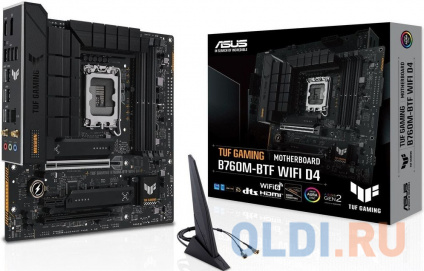  ASUS TUF GAMING B760M-BTF WIFI, LGA1700, B760, 4*DDR5, 4*SATA, 3*M.2, 5*USB 3.2, 4*USB 2.0, Type-C, 2*PCIx16, 1*PCIx1, DP+HDMI, mATX; 90MB1G50-M0EAY0  