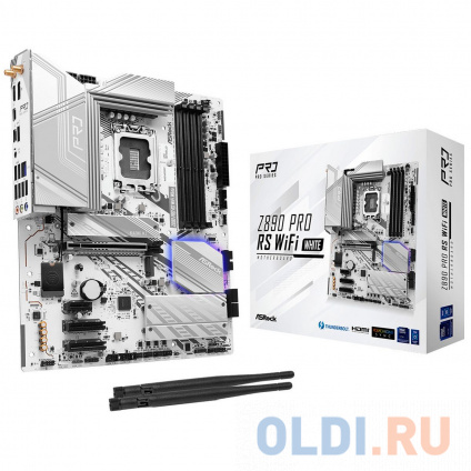 ASROCK Z890 PRO RS WIFI WHITE, LGA1851, Z890, 4*DDR5, 4*SATA, 4*M.2, 3*USB 3.2, 4*USB 2.0, 2*Type-C, 1*PCIx16, 2*PCIx4, 1*M.2 (Key E), HDMI+DP, ATX  