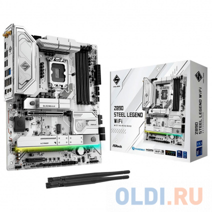  ASROCK Z890 STEEL LEGEND WIFI, LGA1851, Z890, 4*DDR5, 4*SATA, 4*M.2, 6*USB 3.2, 2*USB 2.0, 2*Type-C, 2*PCIx16, 1*PCIx4, 1*M.2 (Key E), HDMI, ATX  