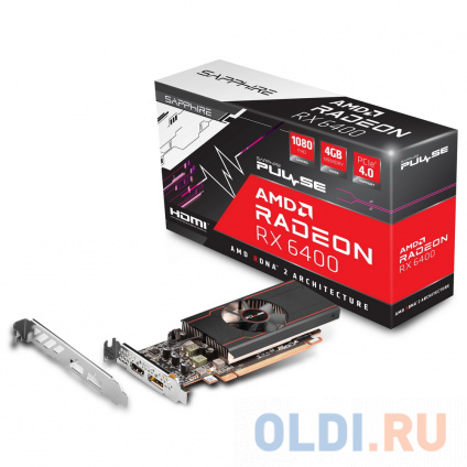  RX6400 PULSE 4GB GDDR6 64bit HDMI DP Low Profile (11315-01-20G) (292802)  