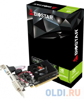   Biostar PCI-E G210-1GB D3 LP NVIDIA GeForce 210 1Gb 64bit DDR3 589/1333 DVIx1 HDMIx1 CRTx1 Ret low profile   