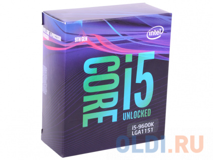   Intel Core i5-9600K BOX TPD 95W, 6/6, Base 3.7GHz - Turbo 4.6 GHz, 9Mb, UHD630, vPro, LGA1151 (Coffee Lake)  