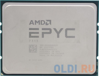  AMD EPYC 7313 16 Cores, 32 Threads, 3.0/3.7GHz, 128M, DDR4-3200, 2S, 155/180W  